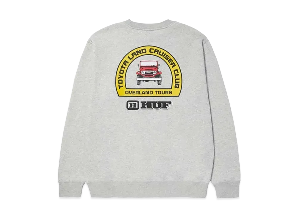 HUF x TOYOTA LAND CRUISER Overland Touring Crewneck "Ash"
