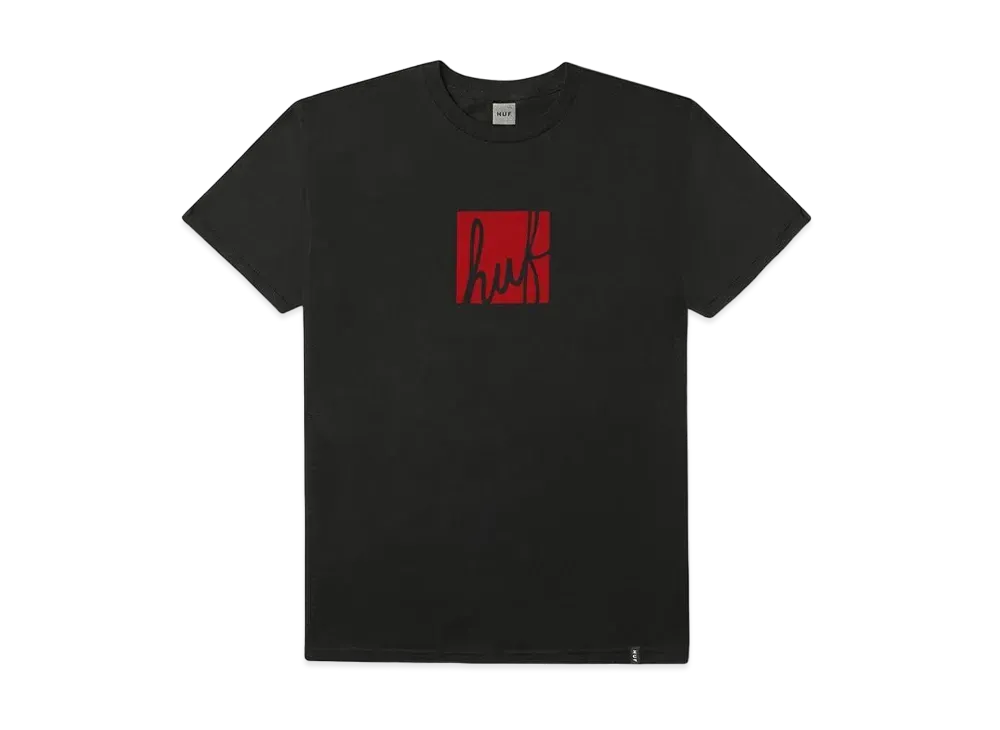 HUF Script Box Logo S/S Tee "Black"
