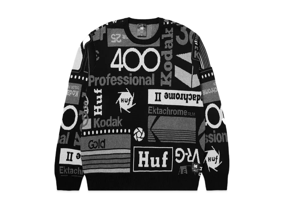 HUF x KODAK Dark Room Jacquard Knit Sweater "Black"