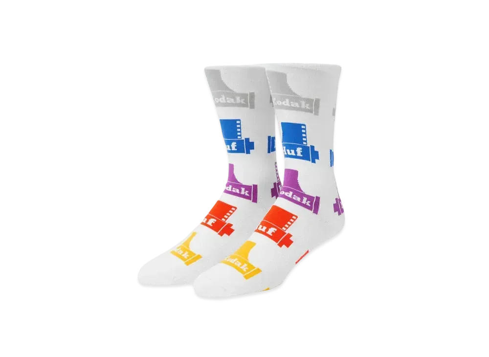 HUF x KODAK Crew Socks "White"