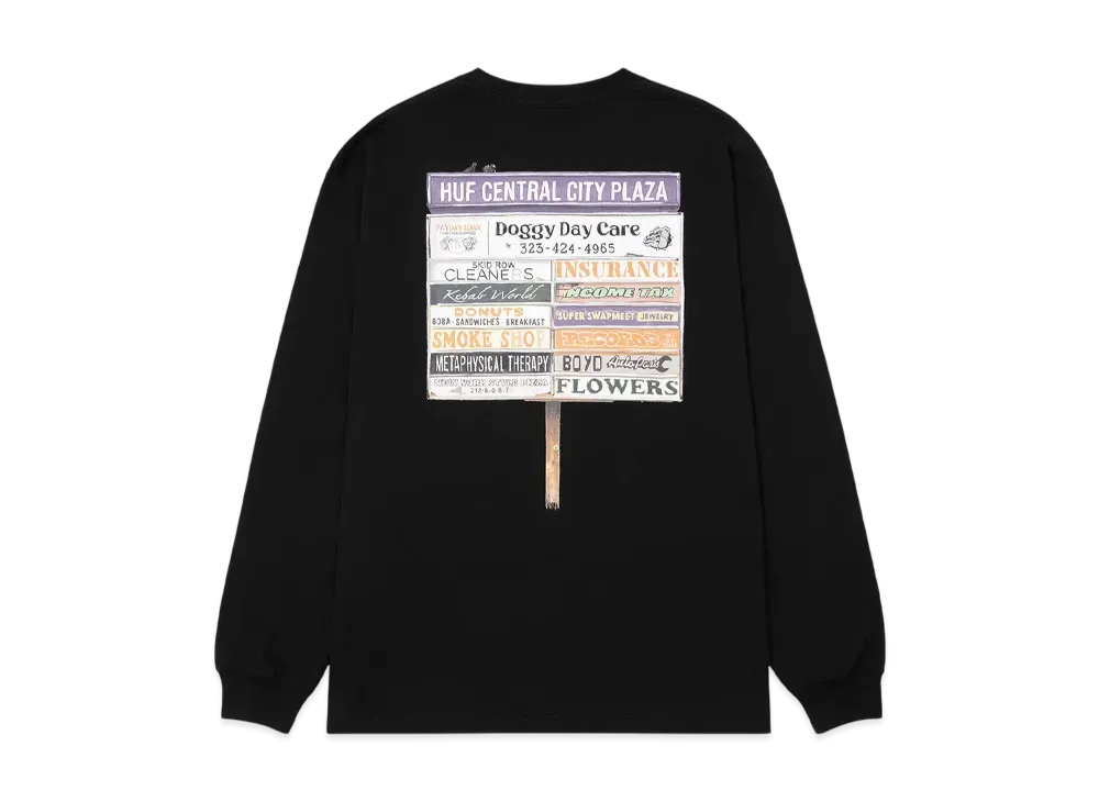 HUF Plaza LS Tee "Black"
