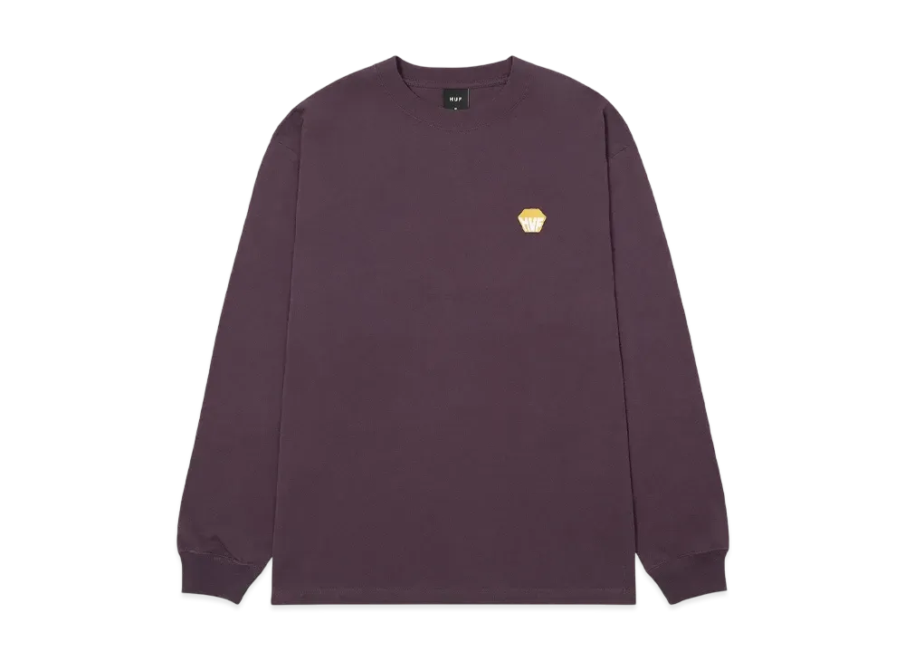 HUF Big Block Emb LS Tee "Raisin"