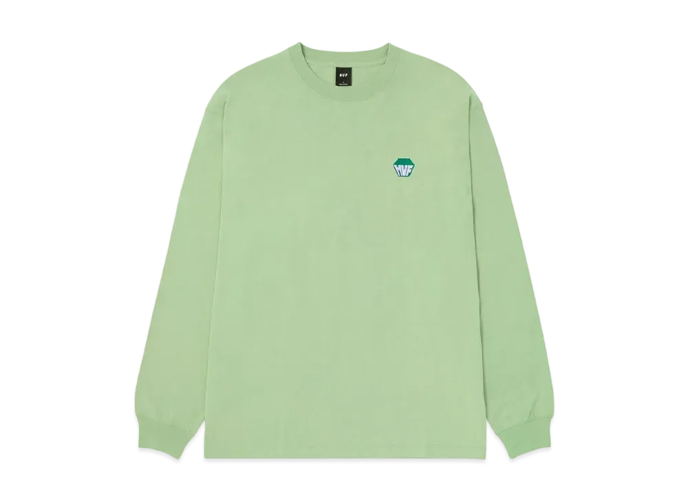 HUF Big Block Emb LS Tee "Basil"