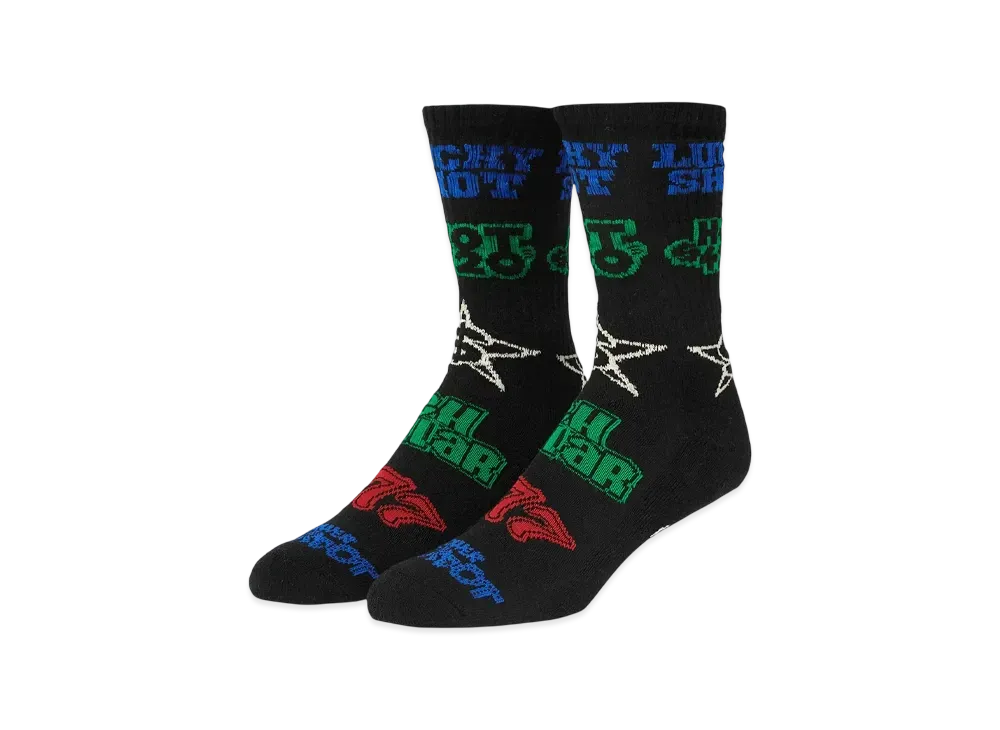 HUF Lucky Crew Socks "Black"