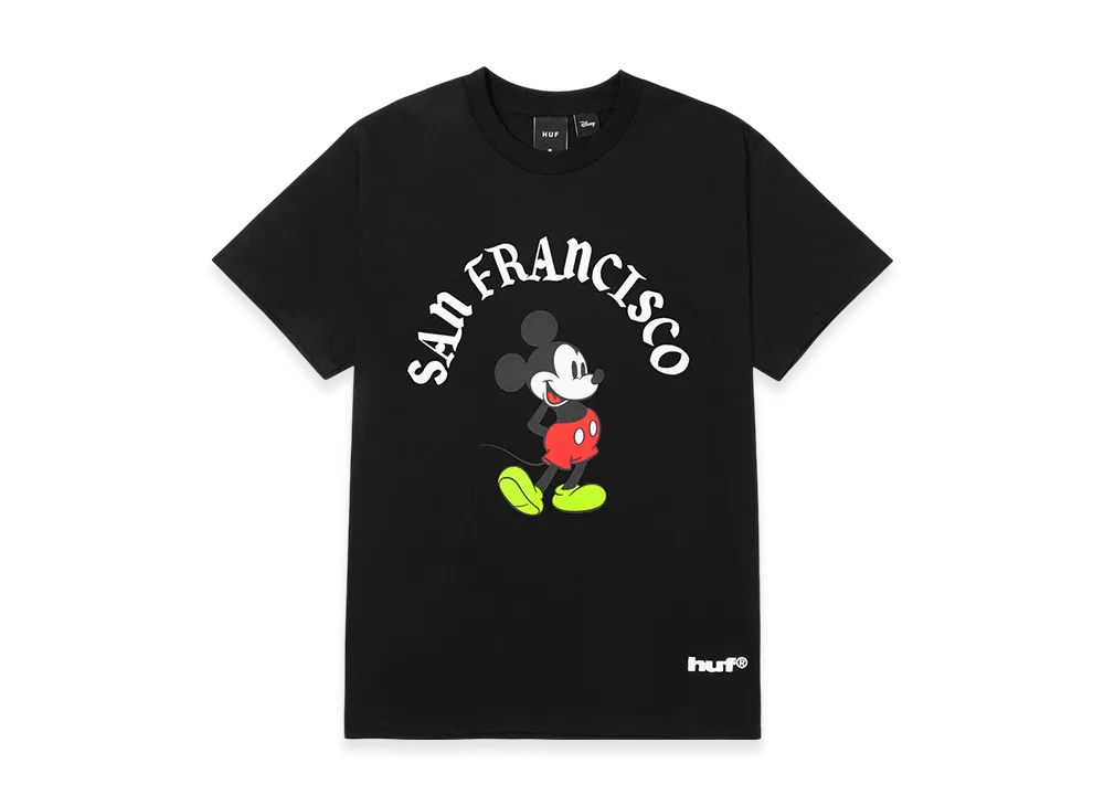 HUF x Disney San Francisco Mickey Worldwide Tee "Black"