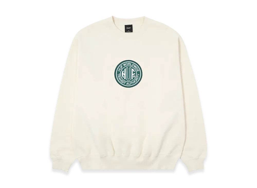 HUF Transit Authority Crewneck "Bleach"