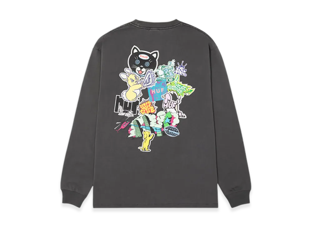 HUF Sticker LS Tee "Black"