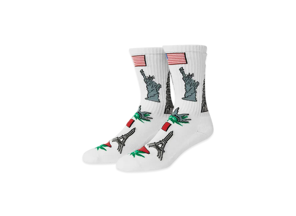 HUF Green Buddy Tourist Socks "White"