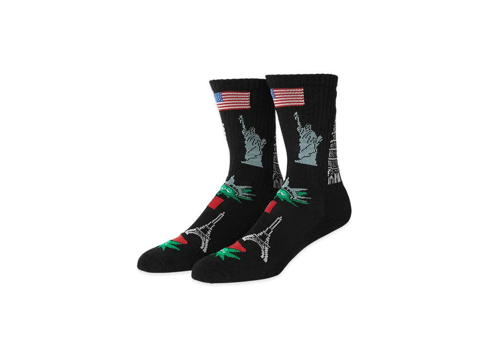 HUF Green Buddy Tourist Socks "Black"