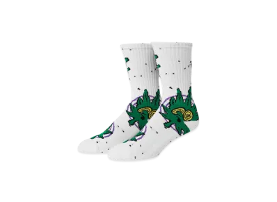 HUF Green Buddy Hypnosis Socks "White"