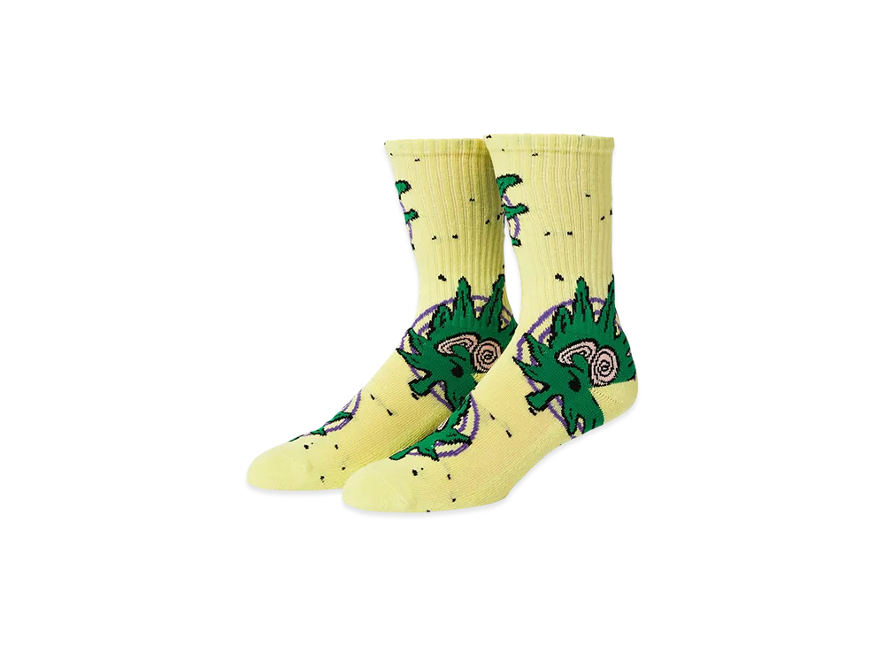HUF Green Buddy Hypnosis Socks "Yellow"