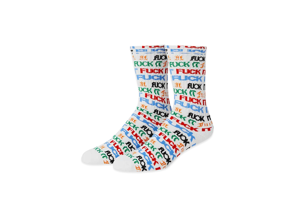HUF Fuck It Flyer Socks "White"