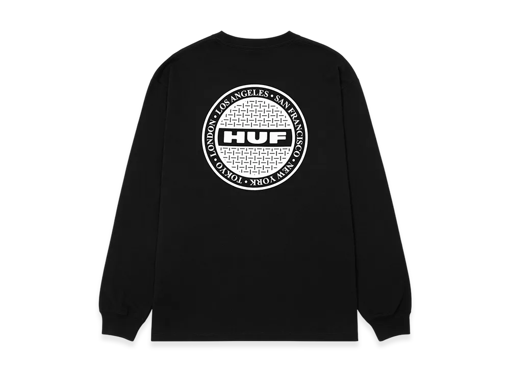 HUF Manhole LS Tee "Black"