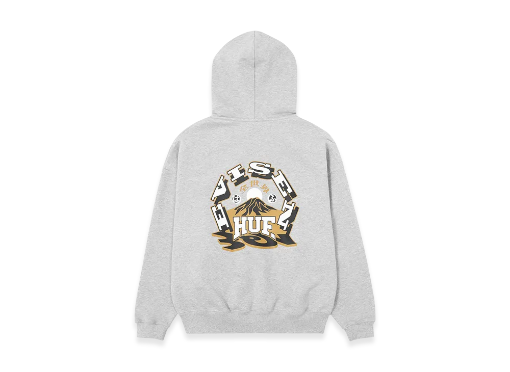 HUF x Evisen Hufuji Zip Hoodie "Heather Grey"