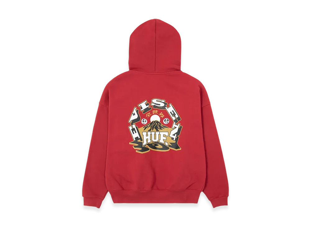 HUF x Evisen Hufuji Zip Hoodie "Red"