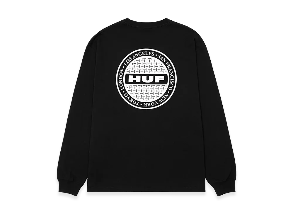 HUF Manhole LS Tee "Black"