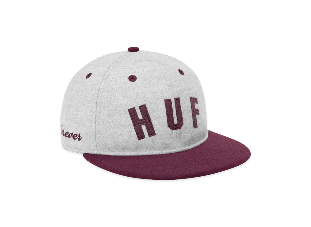 HUF x NEW ERA Shortstop Hat "Ash/Burgundy"