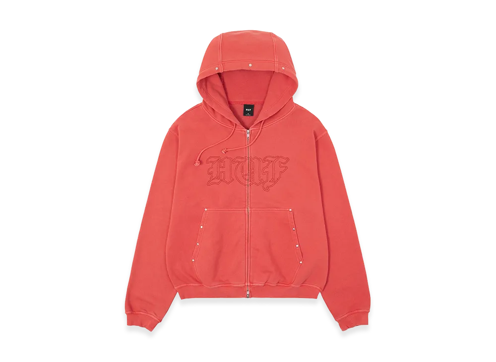 HUF Studded Full Zip Hoodie "Amber Red"