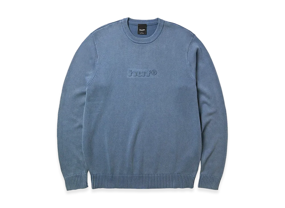 HUF Pacific Wash Embossed Crewneck "Blue"