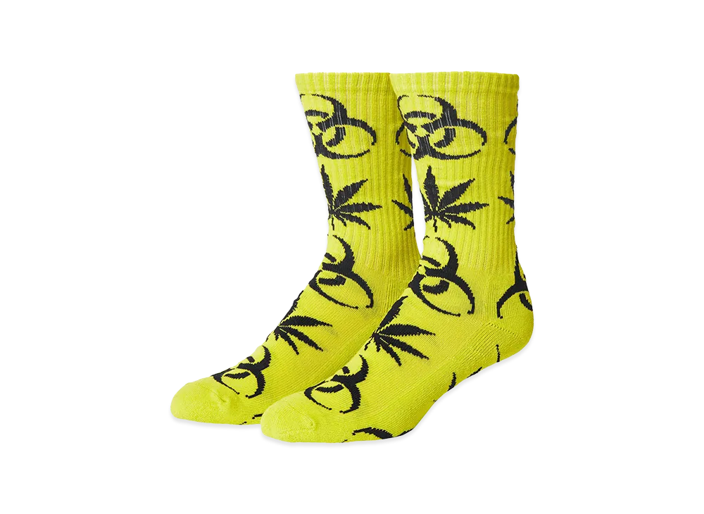 HUF Sector Plantlife Socks "Safety Green"