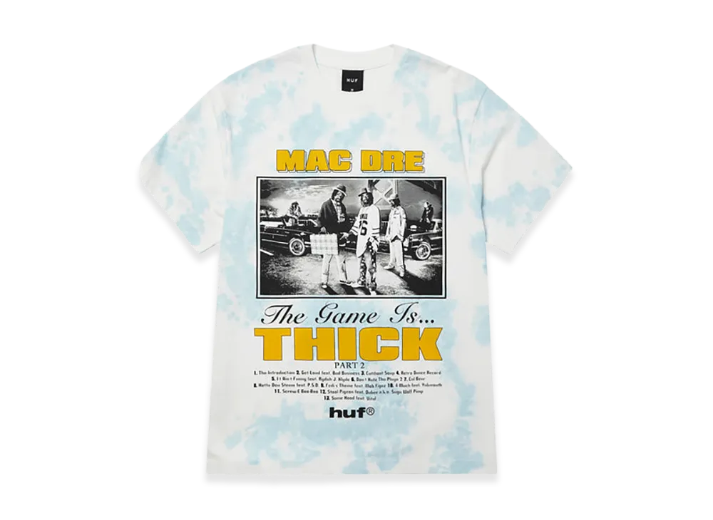 HUF x Mac Dre Game Is Thick Tie-Dye Tee "Blue"