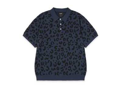 HUF Co-Op Chunky Cheetah Knit Polo "Navy"