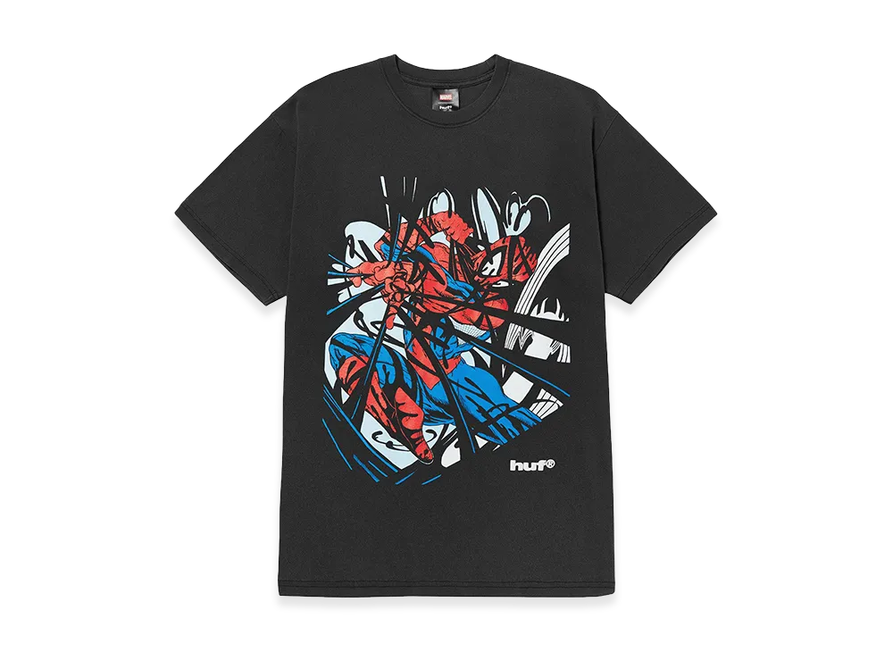 HUF x Marvel Spider-Man Entangled Washed Tee "Washed Black"