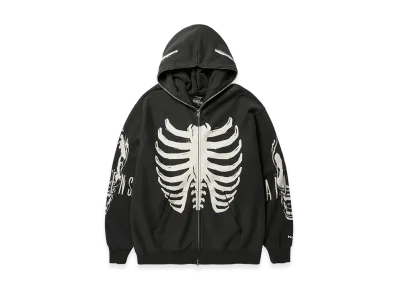 HUF x ALien Facehugger Full Zip Washed Hoodie "Vintage Black"