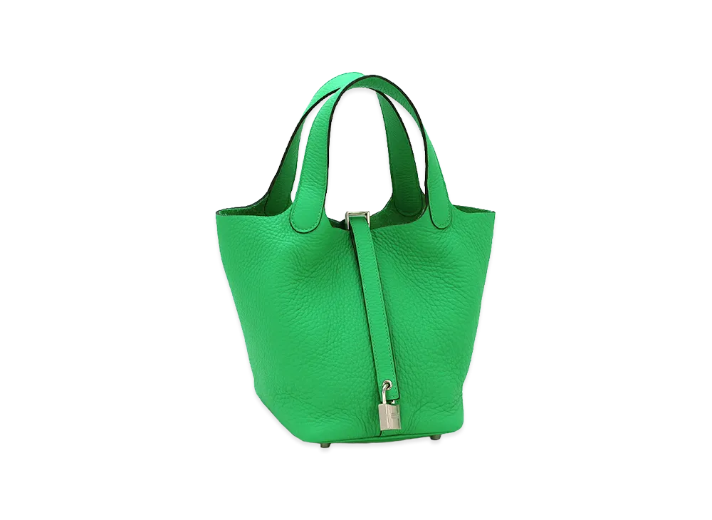 Hermes Women's Picotin Lock Taurillon Clemence "Vert Comic"