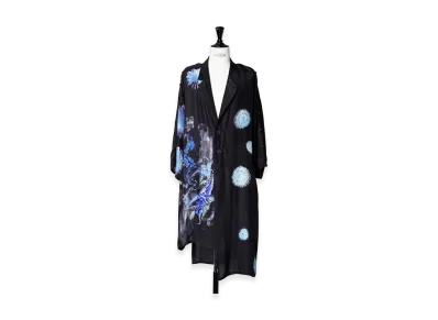 Yohji Yamamoto POUR HOMME Sea Creature Print Button-Up Jacket "Black"