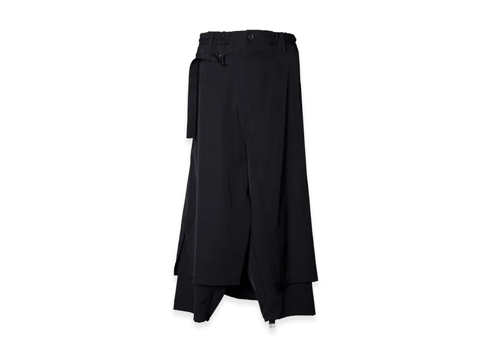 Yohji Yamamoto POUR HOMME Wool Gabardine Standard Wrap Pants "Black"