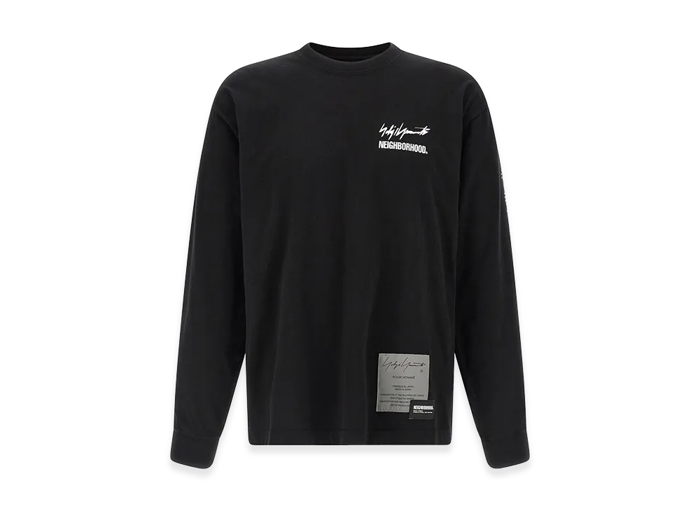ヨウジヤマモト x ネイバーフッド 'LS ティー' Tシャツ "ブラック"