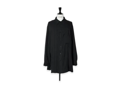 Yohji Yamamoto POUR HOMME Cellulose Lawn Double Placket Padded Blouse "Black"