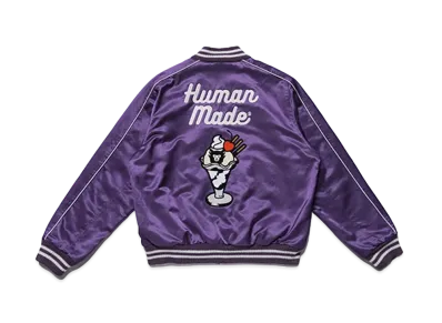 HUMAN MADE VARSITY SATIN JACKET "Purple"