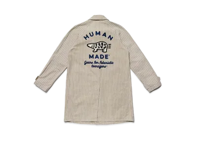 HUMAN MADE STRIPE BALMACAAN COAT "Beige"