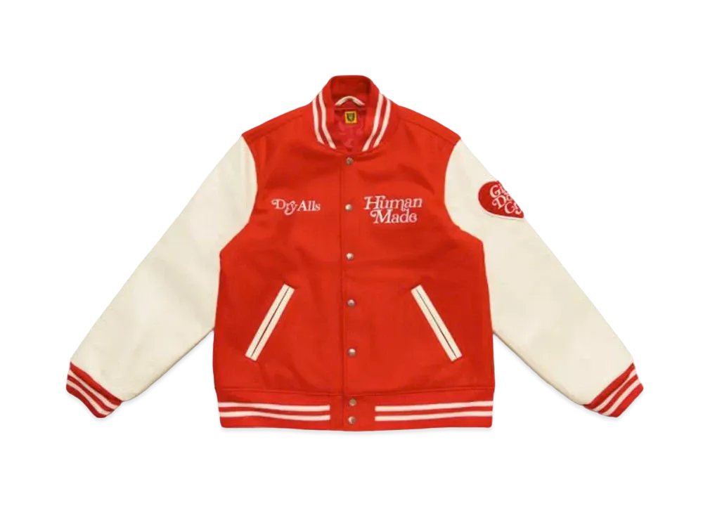 HUMAN MADE Girls Don ’t Cry college jacket "Red" / VERDY
