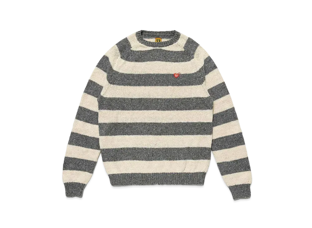 HUMAN MADE BORDER RAGLAN SLEEVE KNIT "Grey"