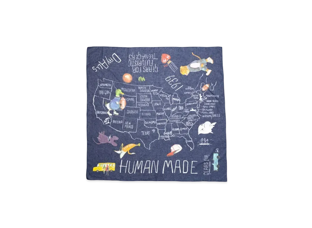 HUMAN MADE Big Bandana Stole "Navy"