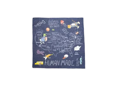 HUMAN MADE Big Bandana Stole "Navy"