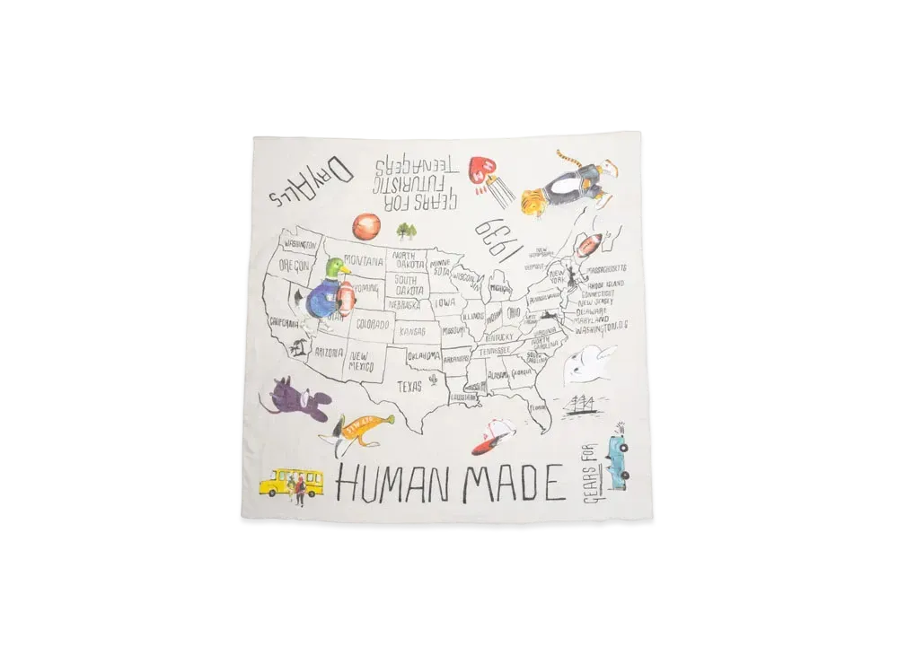 HUMAN MADE Big Bandana Stole "White"