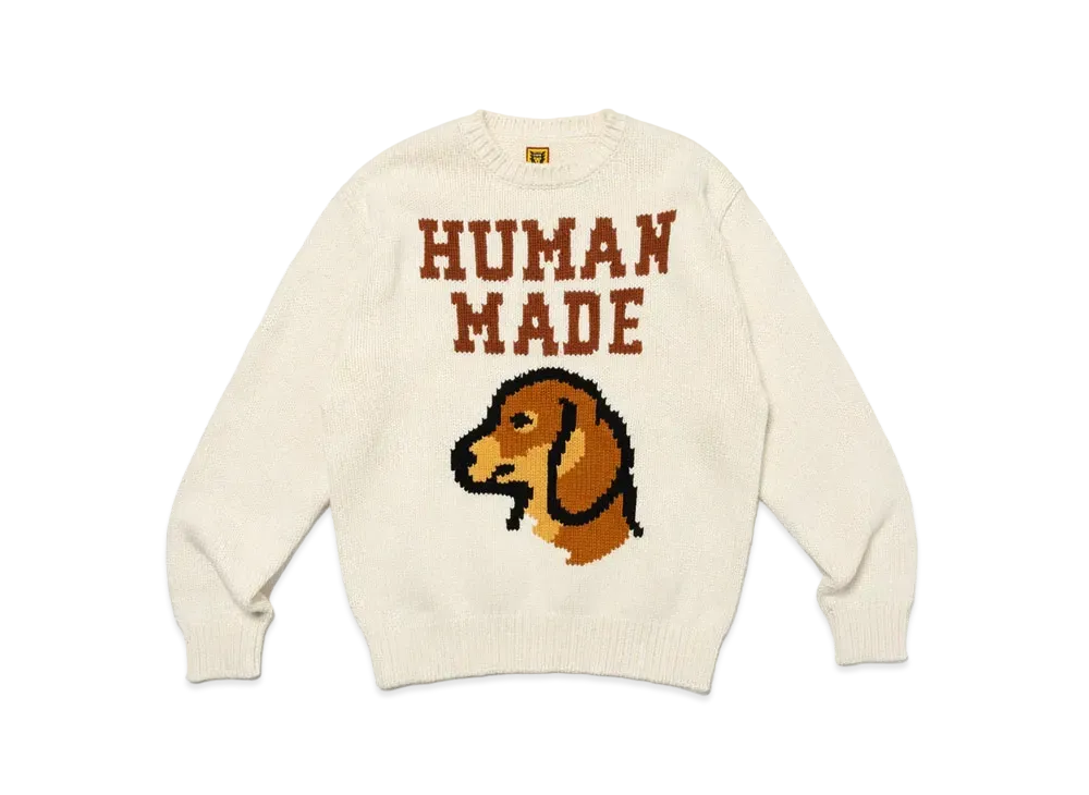 HUMAN MADE Dachs Knit Sweater "White"