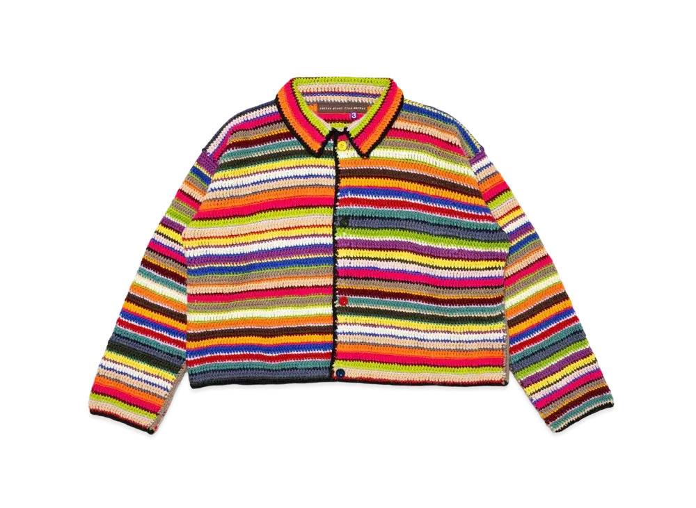 Cactus Plant Flea Market Crochet Knit Cardigan "Pink"