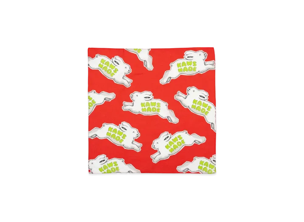 HUMAN MADE x KAWS Made Animal Patterned Bandana "Red"