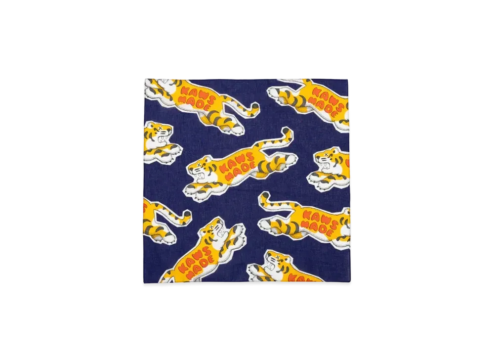 HUMAN MADE x KAWS Made Animal Patterned Bandana "Navy"