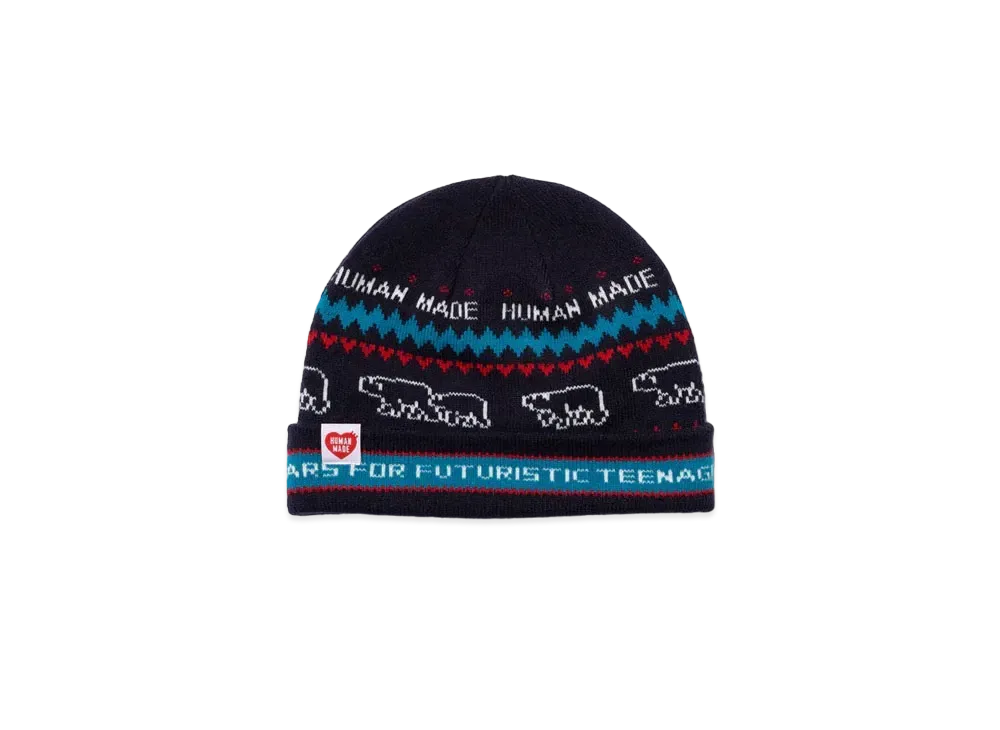 HUMAN MADE Jacquard Beanie "Navy"