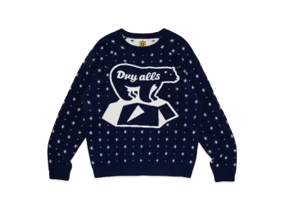 HUMAN MADE Polar Bear Jacqurd Knit Sweater "Navy"