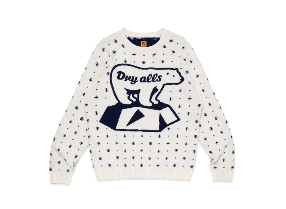 HUMAN MADE Polar Bear Jacqurd Knit Sweater "White"