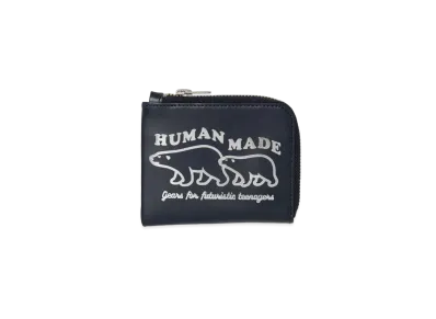 HUMAN MADE Leather Zip Wallet "Navy"