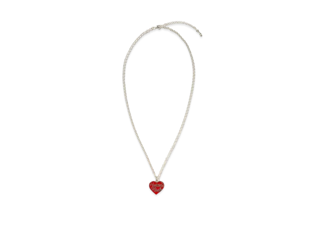 HUMAN MADE Heart Silver Necklace "Red"