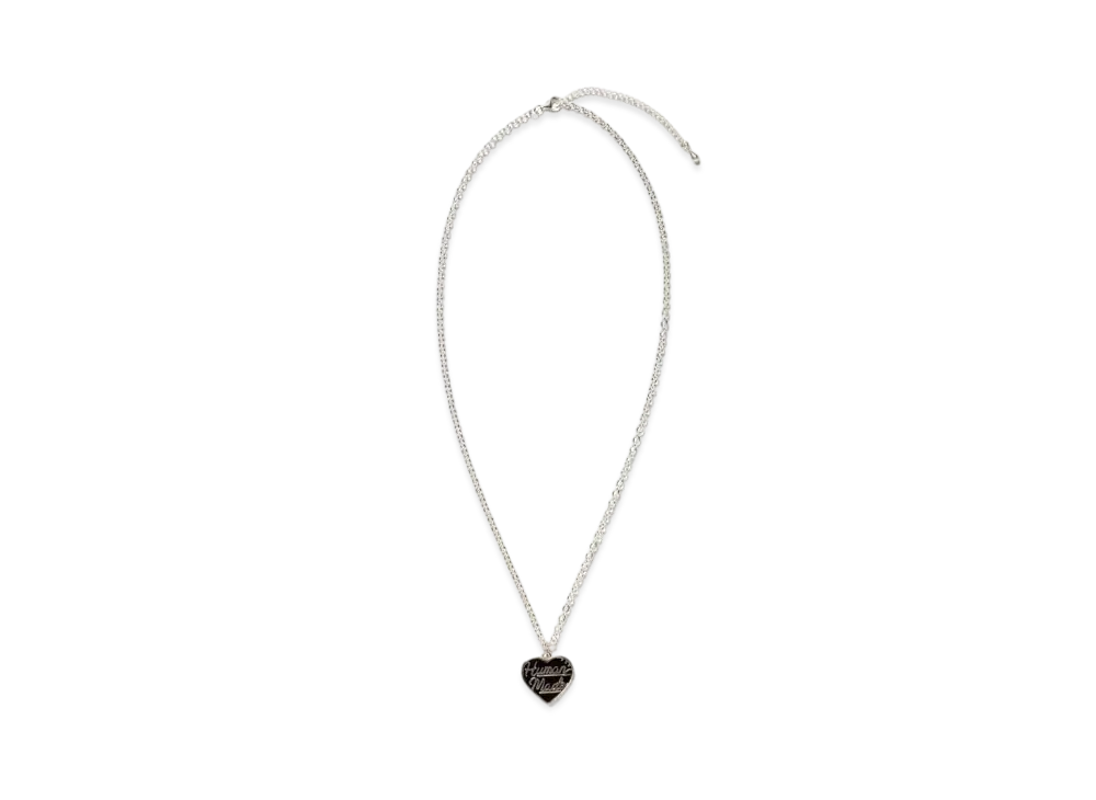 HUMAN MADE Heart Silver Necklace "Black"